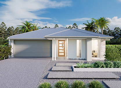 Front view of a new home with carport - Ashfield 162 by Burbank Homes